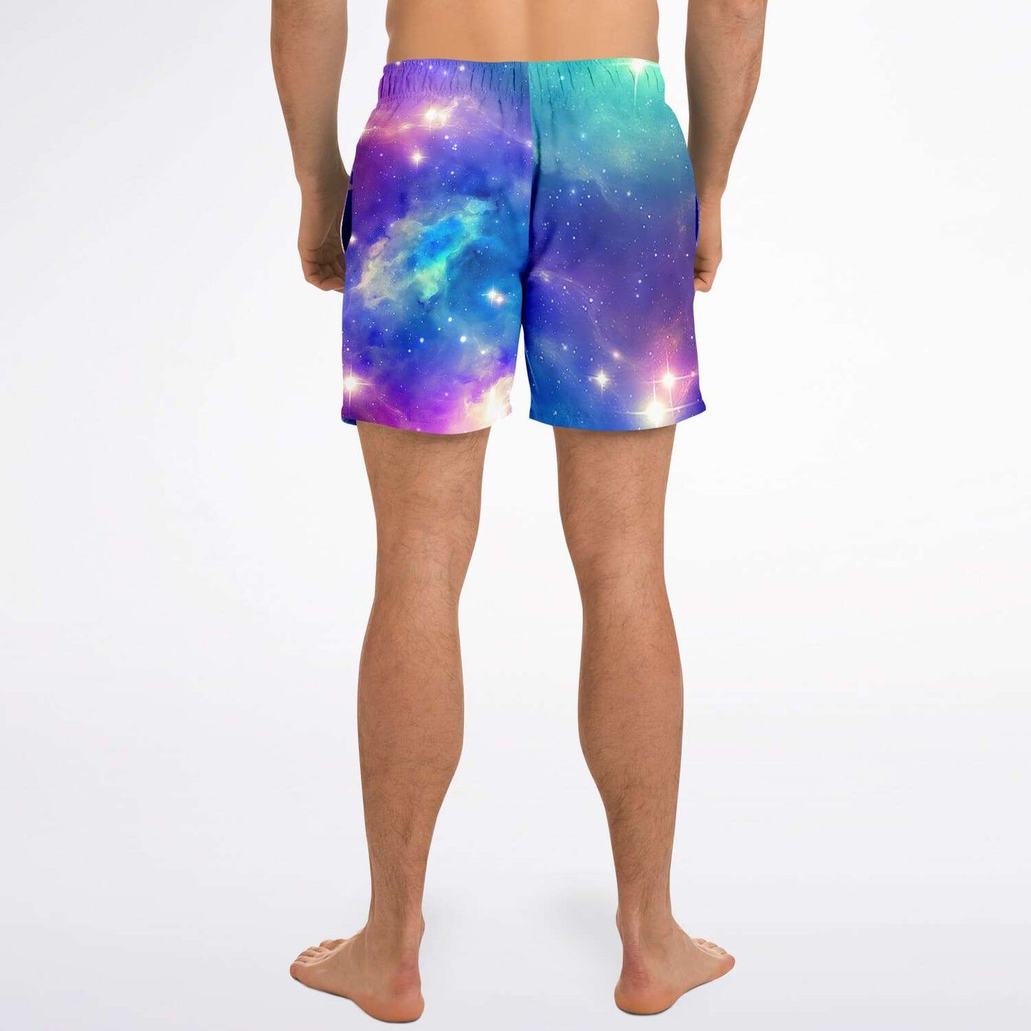 Purple Outer Space Rave Swim Trunks