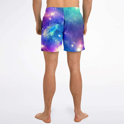 Purple Outer Space Rave Swim Trunks