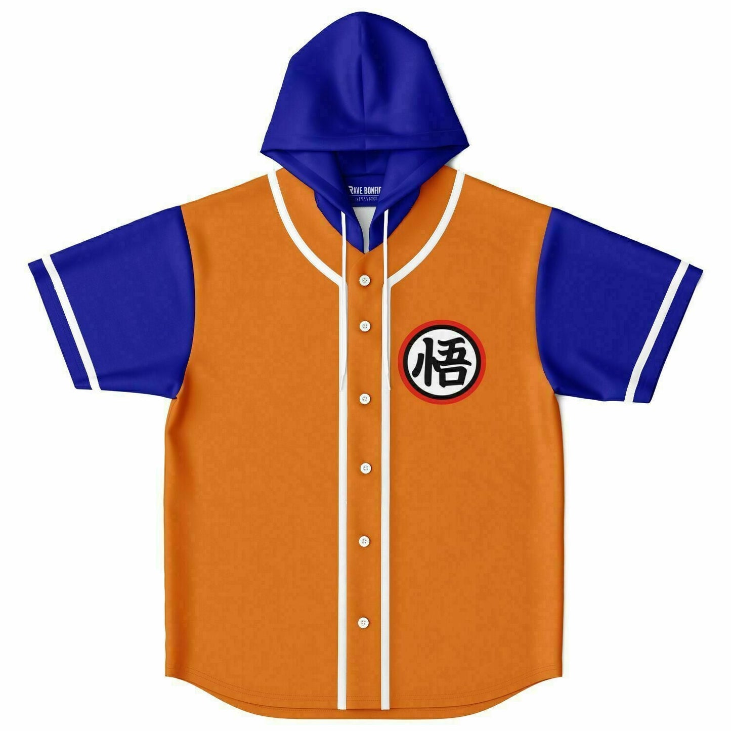 Orange Body Dragon Ball Rave Hooded Baseball Jersey