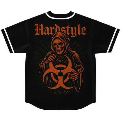 Black Orange Biohazard Rave Baseball Jersey