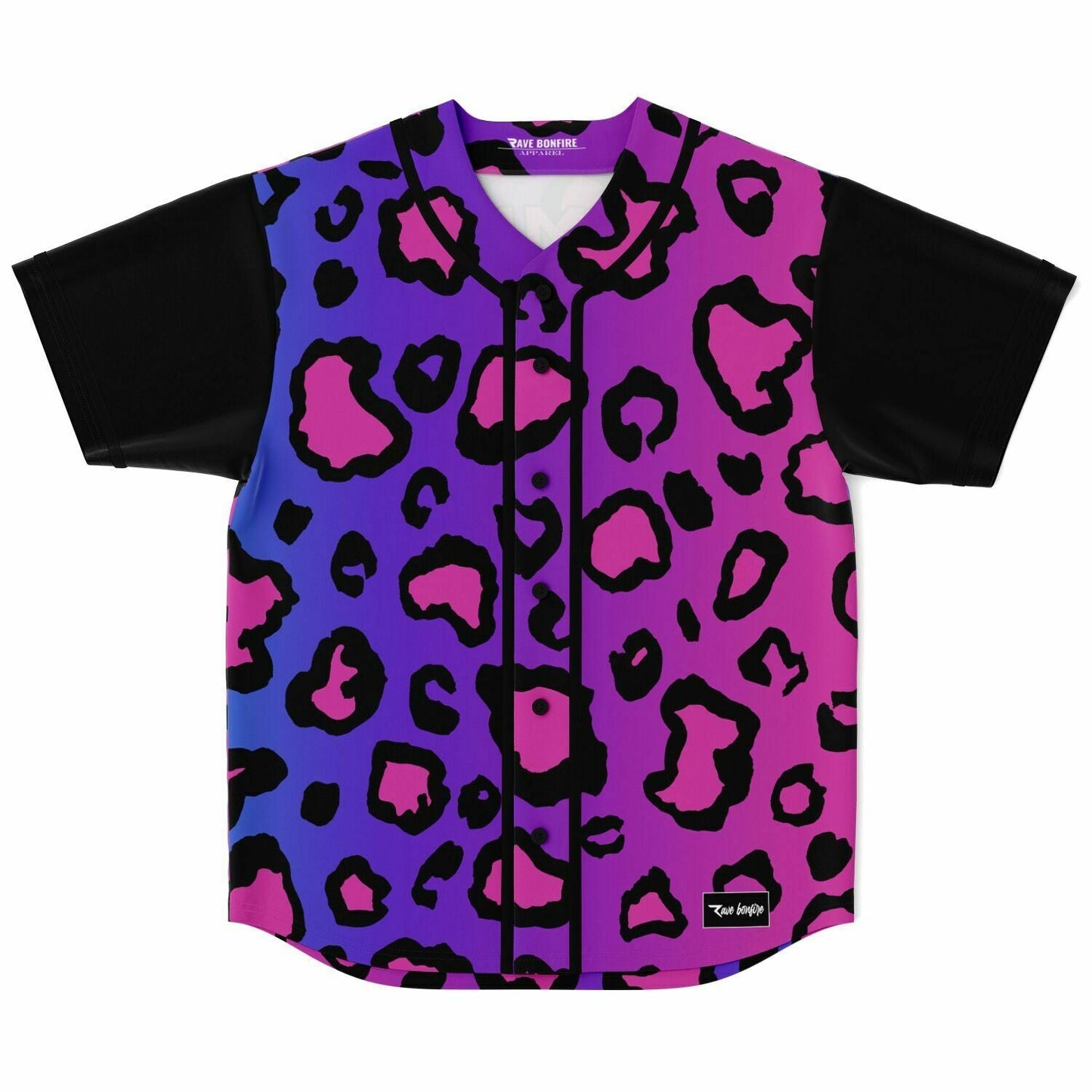 Purple Pink Leopard Rave Baseball Jersey
