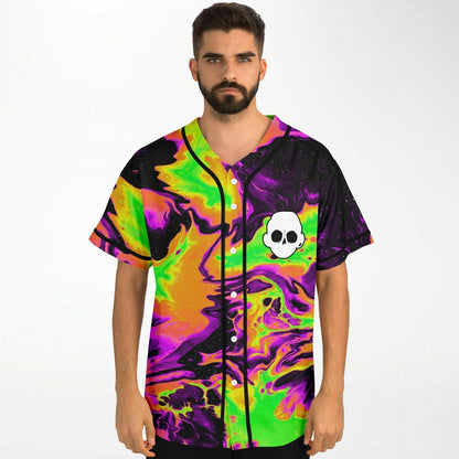 Zomboy Neon Acid Psychedelic Marble Rave Baseball Jersey