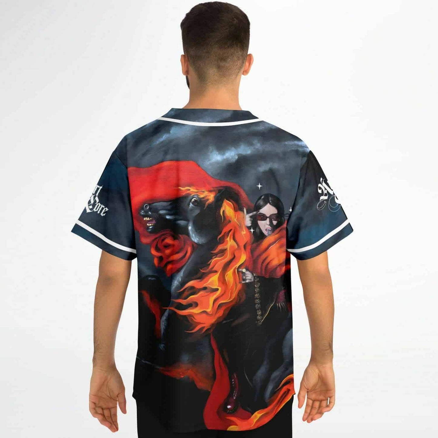 Judith Paganini Black Blackletter Chest Rave Baseball Jersey