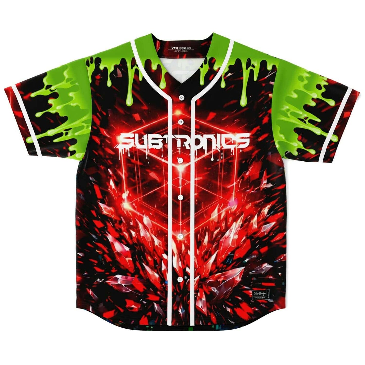 Subtronics Black Red Glowing Neon Rave Baseball Jersey