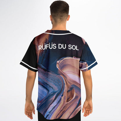 RÜFÜS DU SOL Black Swirling Oil Rave Baseball Jersey