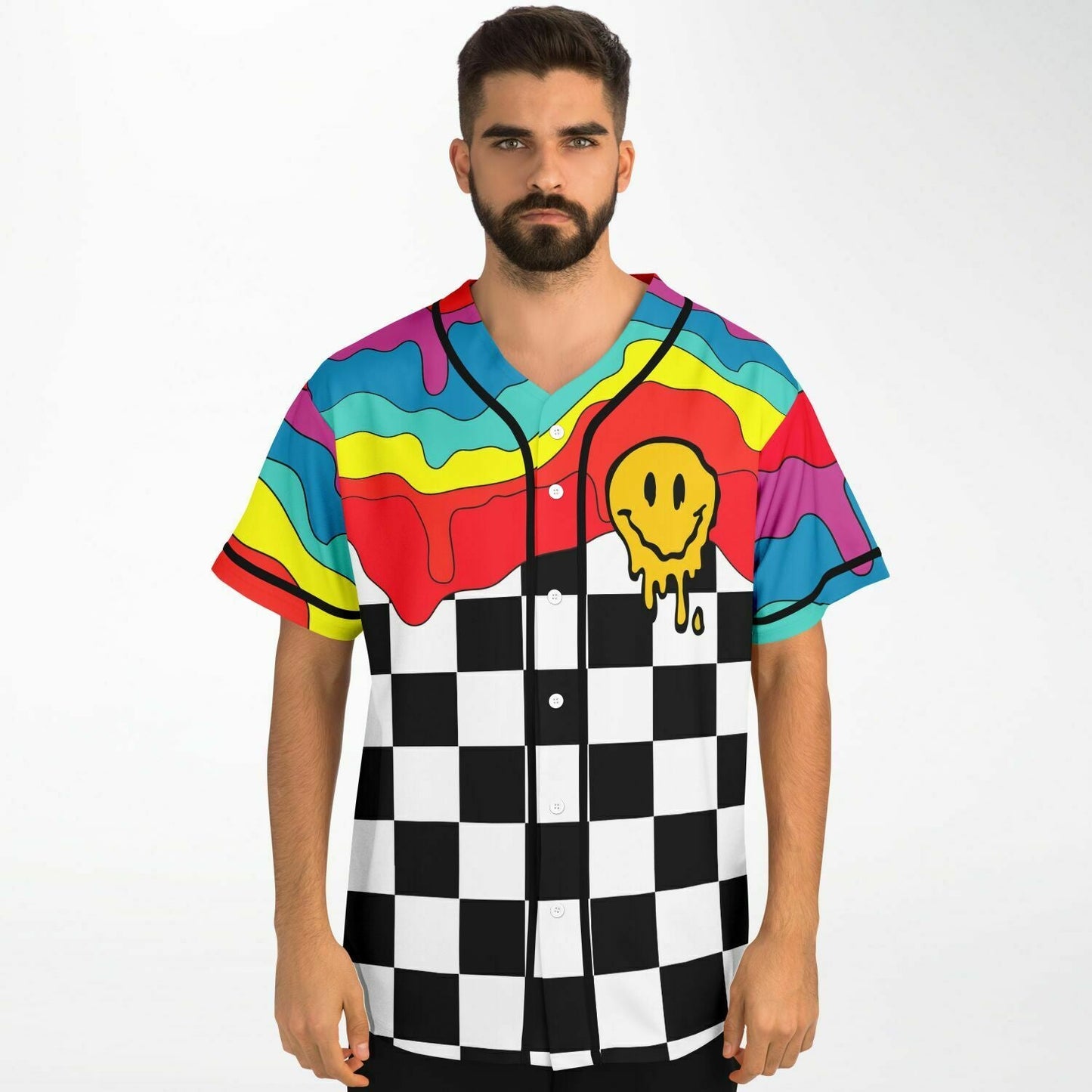 Rainbow Melting Rave Baseball Jersey