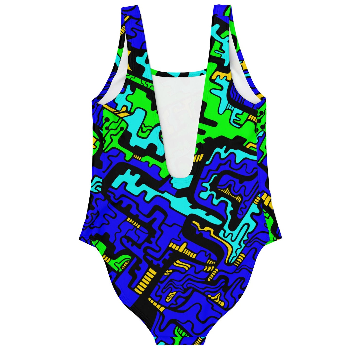 Royal Blue Abstract Squiggly Rave Swimsuit