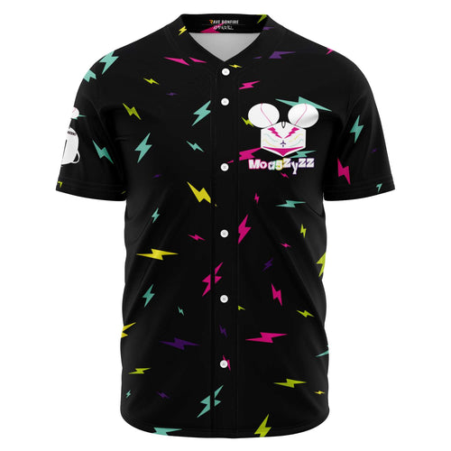 Black Scattered Lightning Rave Baseball Jersey