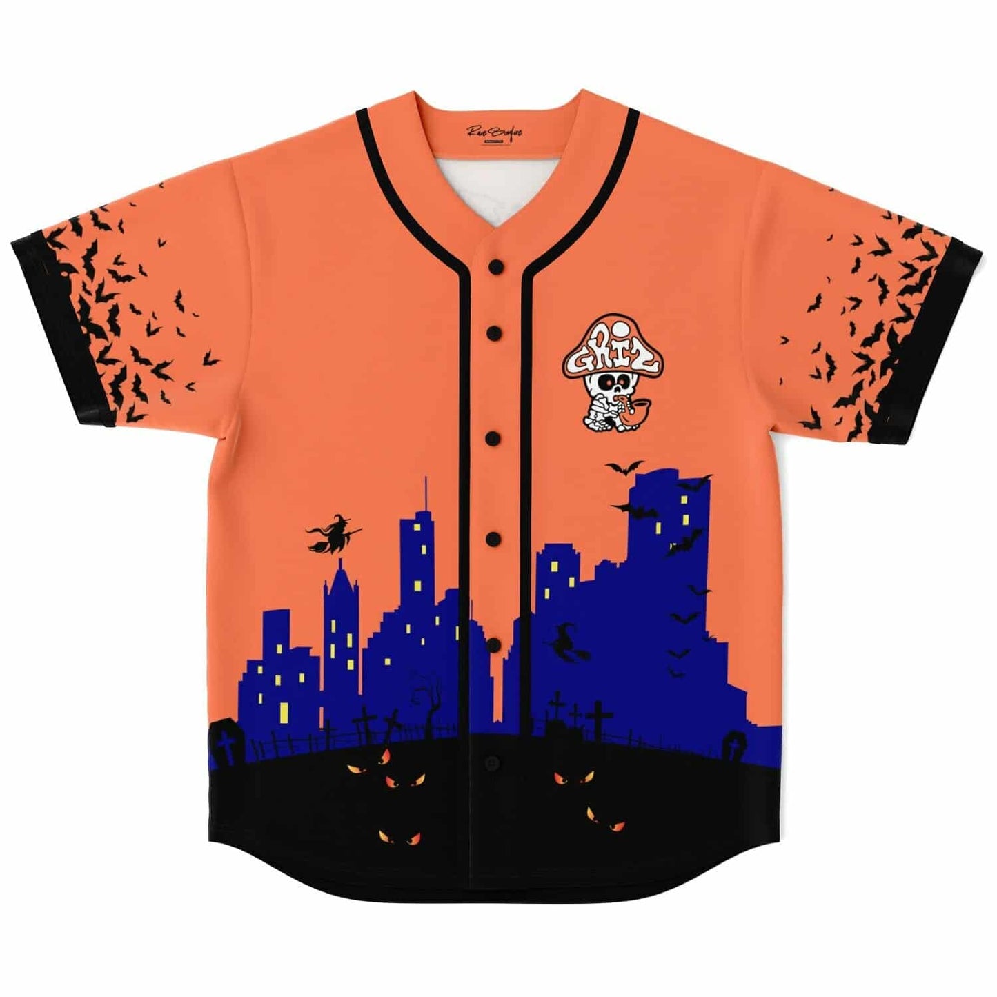 GRiZ Orange Halloween Night Rave Baseball Jersey