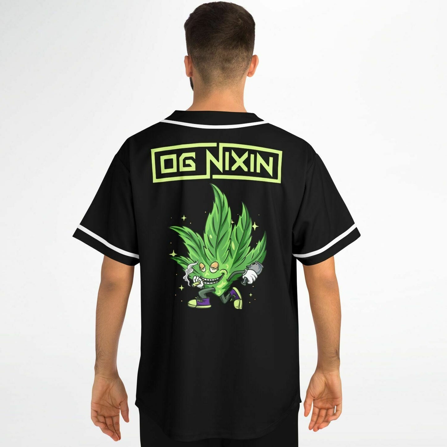 OG Nixin Black Chest Slogan Rave Baseball Jersey