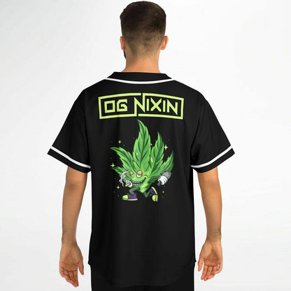 OG Nixin Black Chest Slogan Rave Baseball Jersey