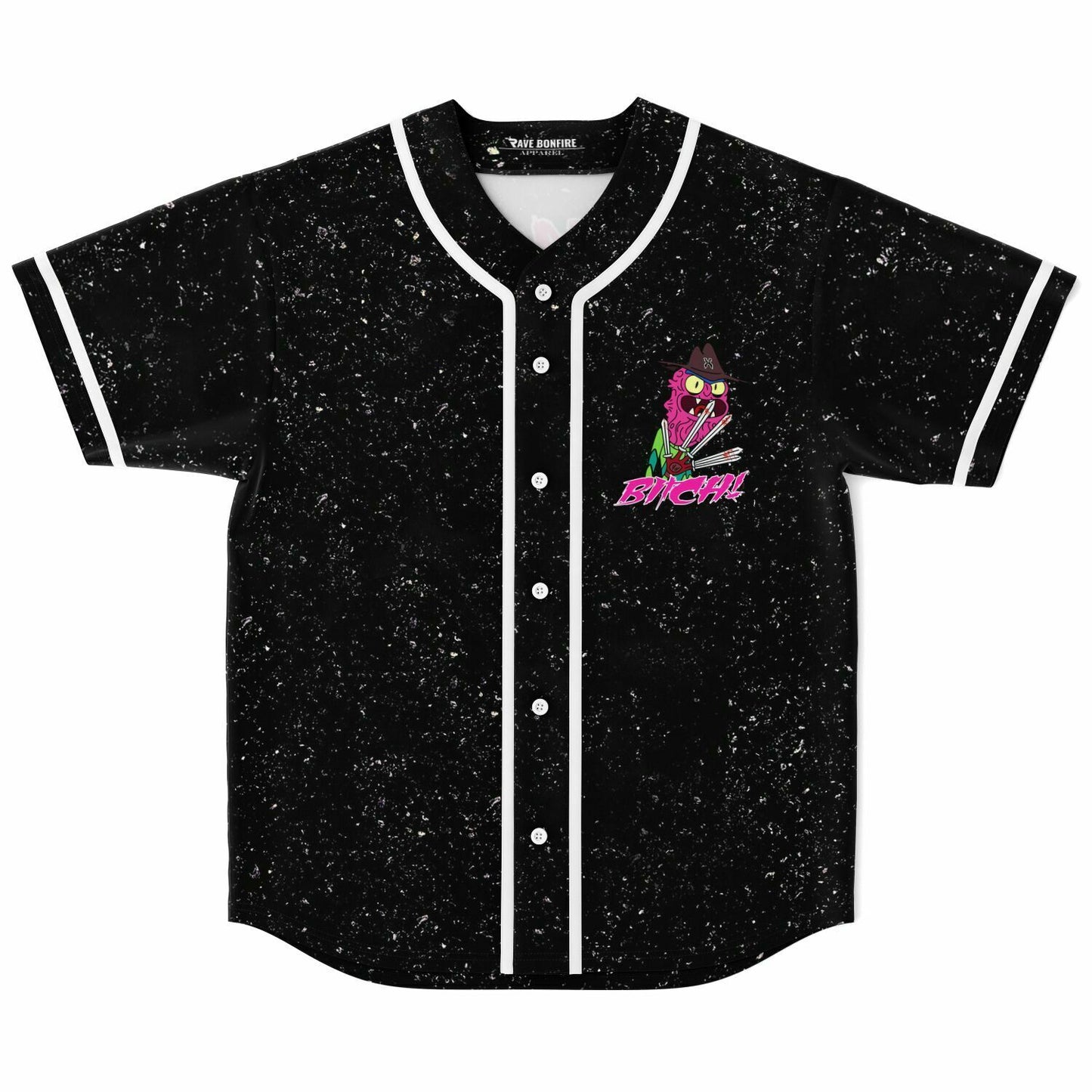 Black Cartoon Monster Rave Baseball Jersey