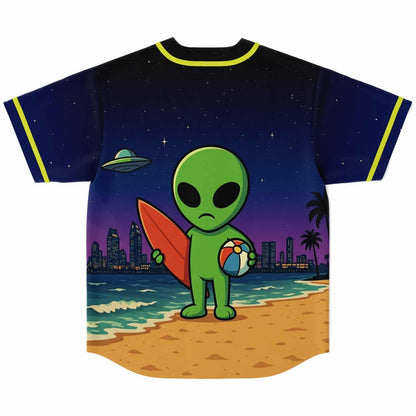 Navy Blue Cartoon Night Rave Baseball Jersey