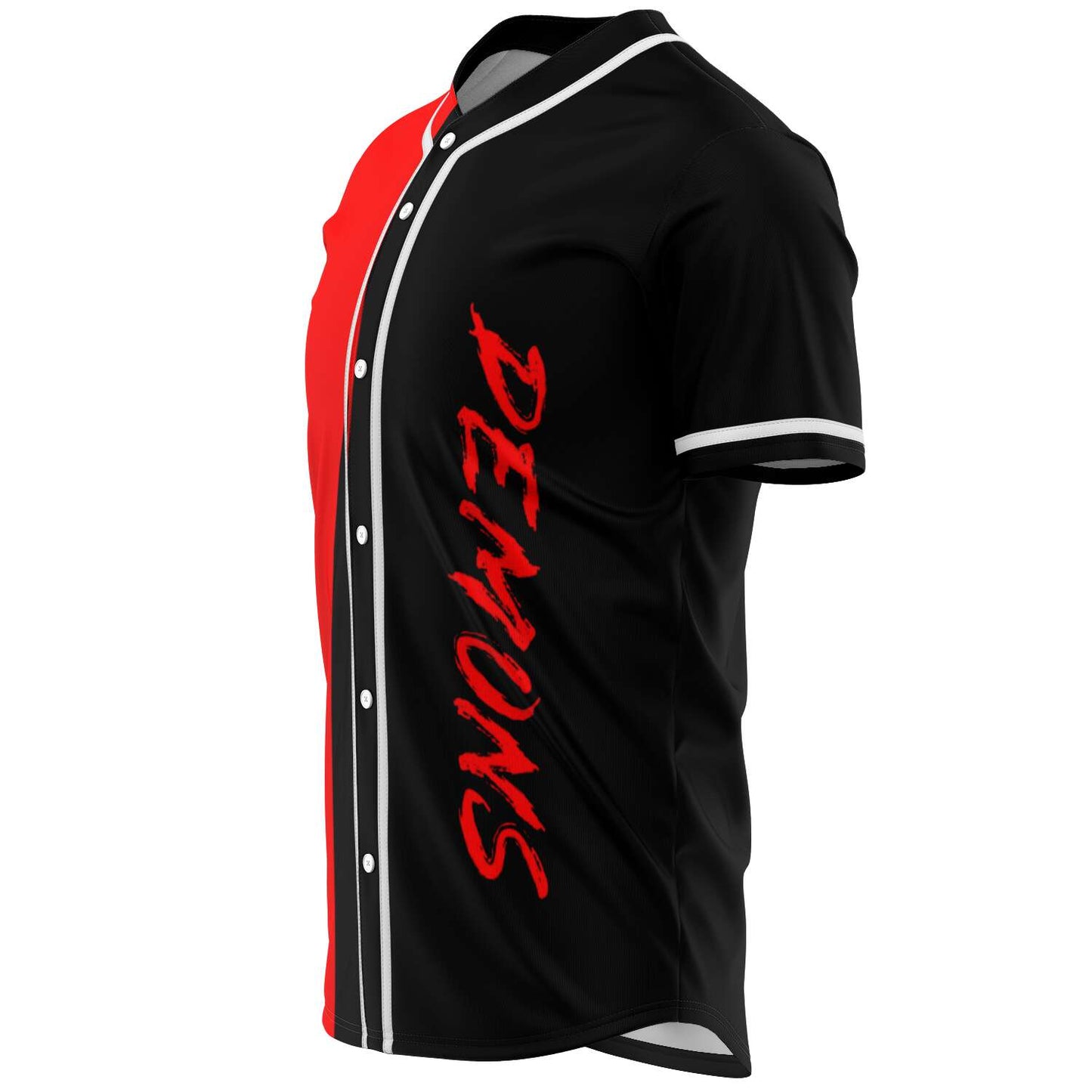 Bear Grillz Red Black Vertical ‘Demons’ Rave Baseball Jersey