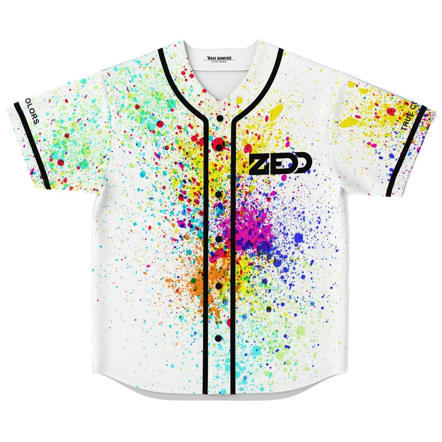 Zedd White Explosive Rainbow Rave Baseball Jersey