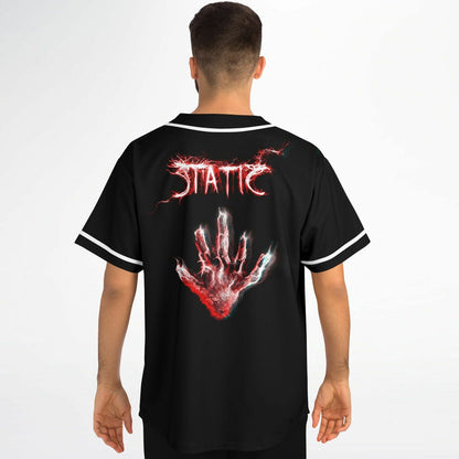 Black Glowing Red Rave Baseball Jersey