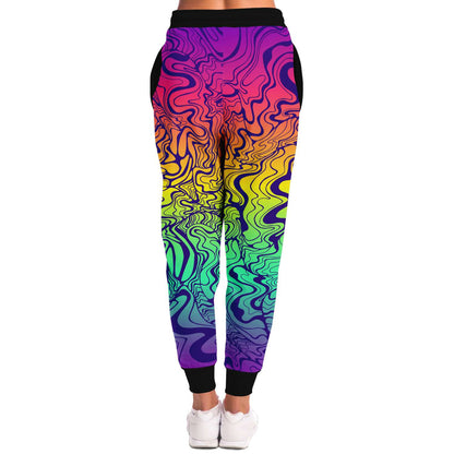 Full Rainbow Trippy Liquid Rave Joggers