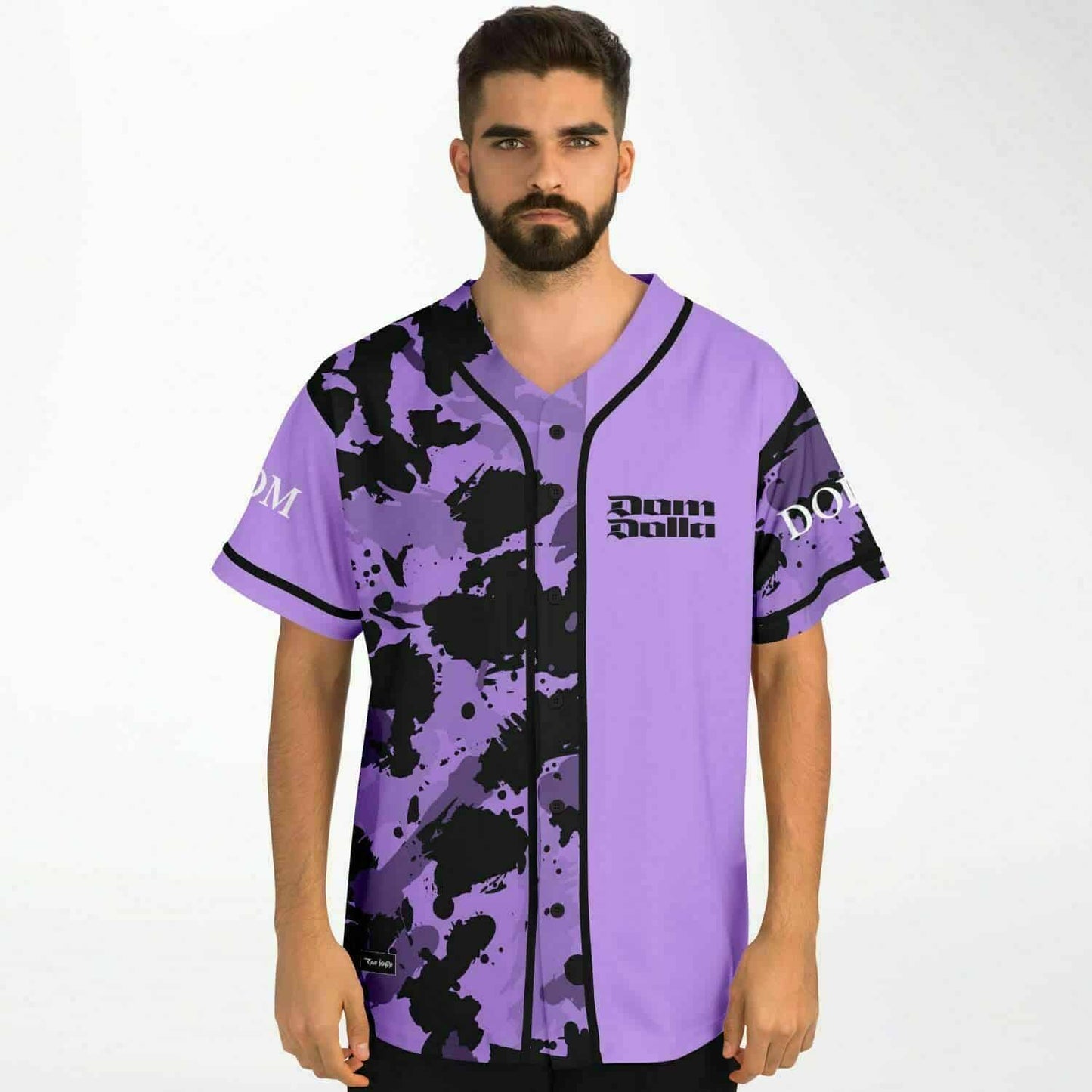 Dom Dolla Lavender Black Paint Rave Baseball Jersey