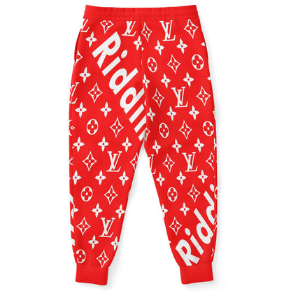 Red Luxury Monogram Rave Joggers