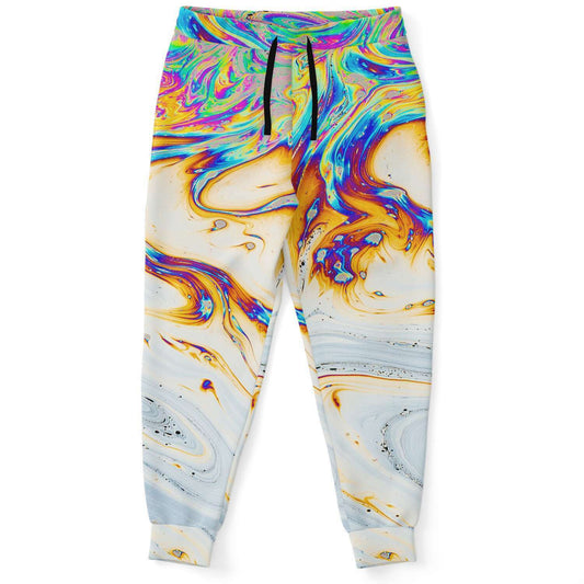 Pastel White Soap Film Rave Joggers