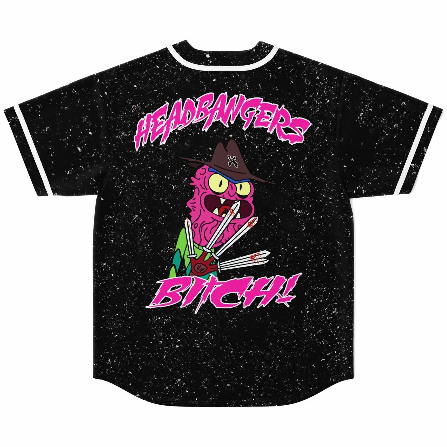 Black Cartoon Monster Rave Baseball Jersey