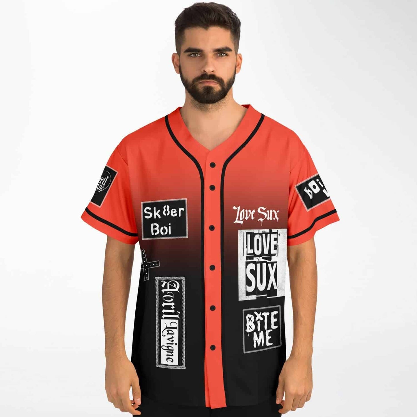 Avril Lavigne Orange Collage Grunge Rave Baseball Jersey