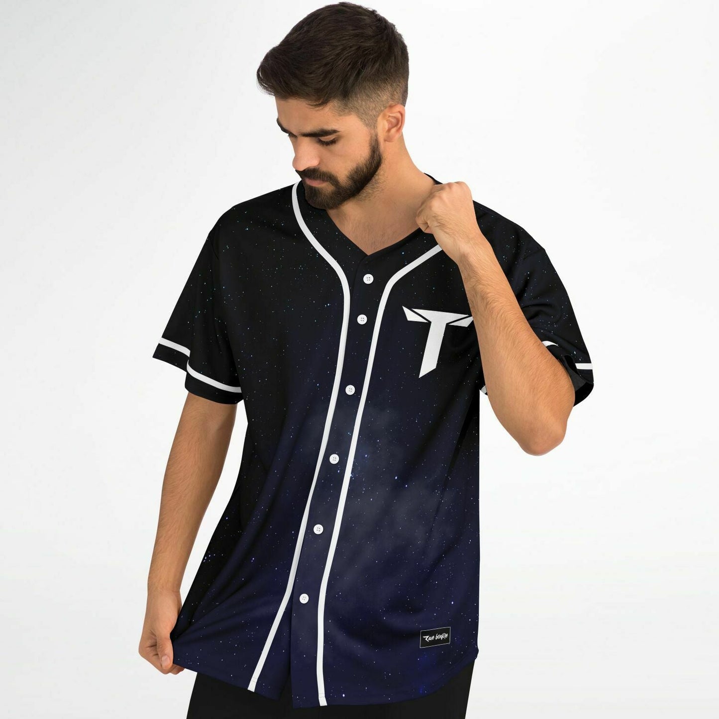 Teminite Deep Navy Night Sky Rave Baseball Jersey