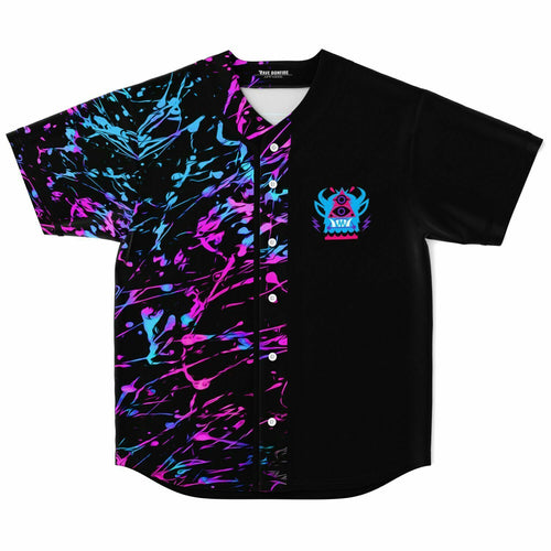 Jantsen Black Neon Paint Rave Baseball Jersey
