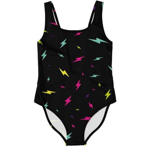 Black Scattered Lightning Rave Swimsuit