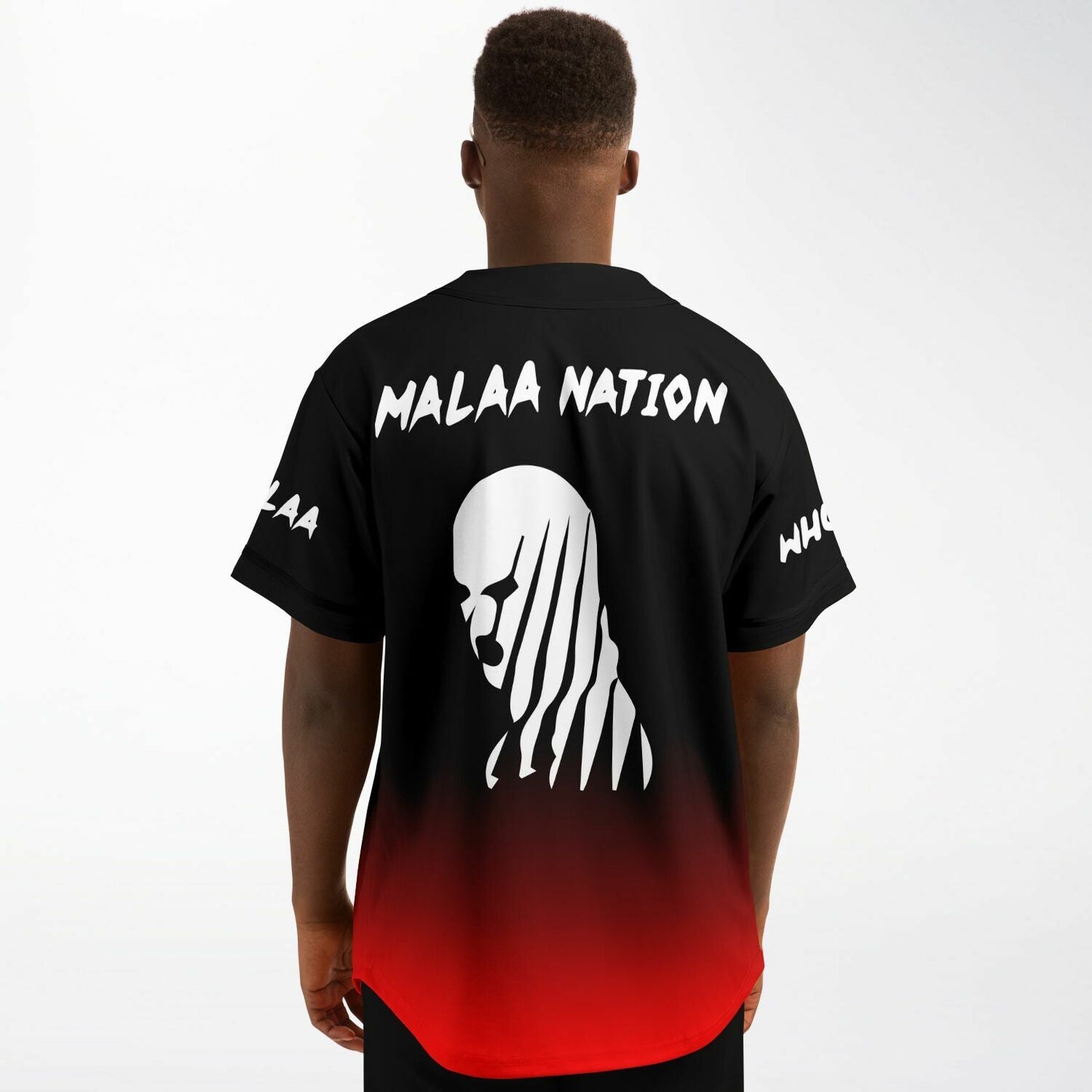 Malaa Black Bright White Silhouette Rave Baseball Jersey