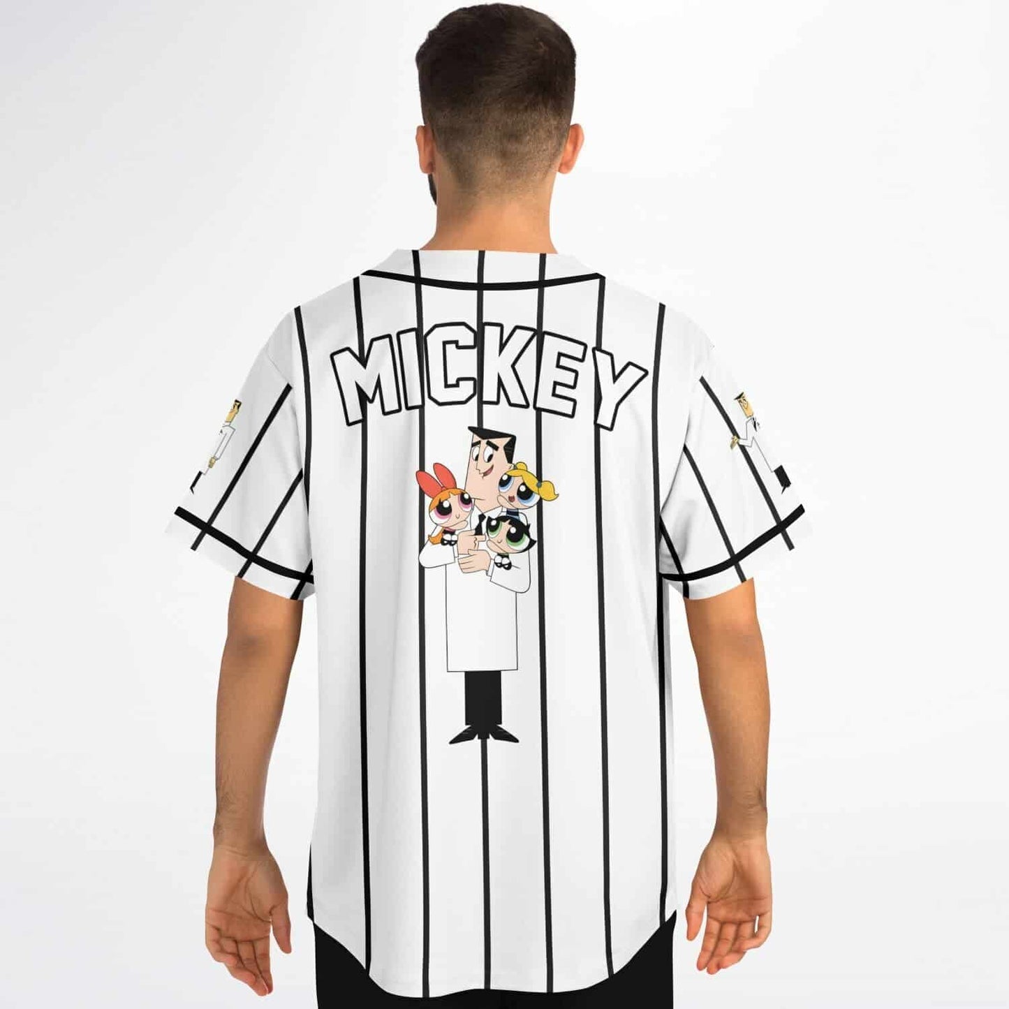 White Cartoon Scientist Rave Baseball Jersey