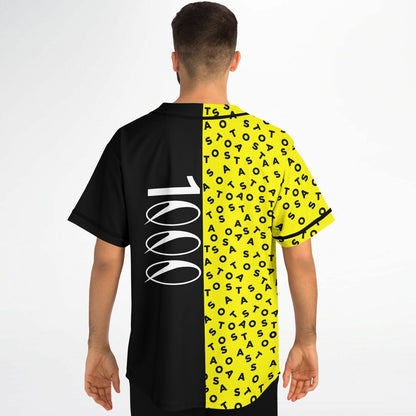 Split Black Panel Block Rave Baseball Jersey