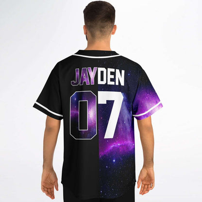 Excision Black Purple Half Rave Baseball Jersey
