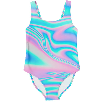 Pastel Pink Swirling Liquid Rave Swimsuit