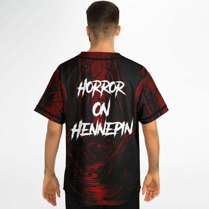 Deep Red Dark Horror Rave Baseball Jersey