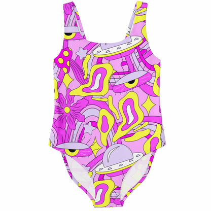 Pink Lilac Groovy Retro Rave Swimsuit