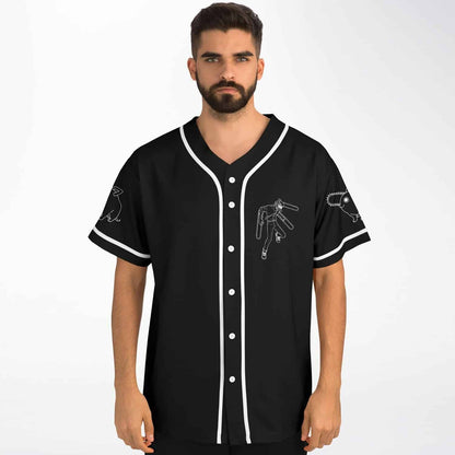 Black Line Art Rave Baseball Jersey