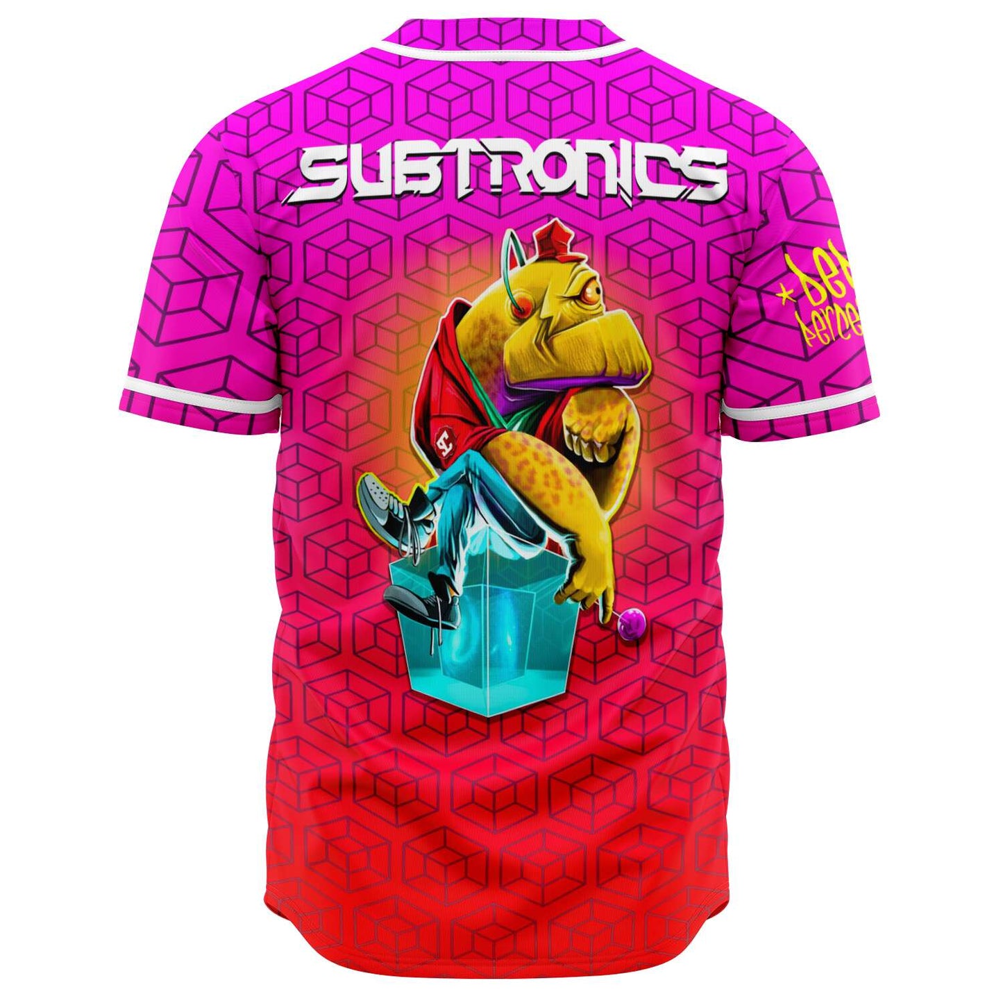 Subtronics Magenta Geometric 3D Rave Baseball Jersey
