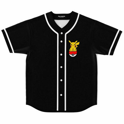 Black Pikachu Sitting Rave Baseball Jersey