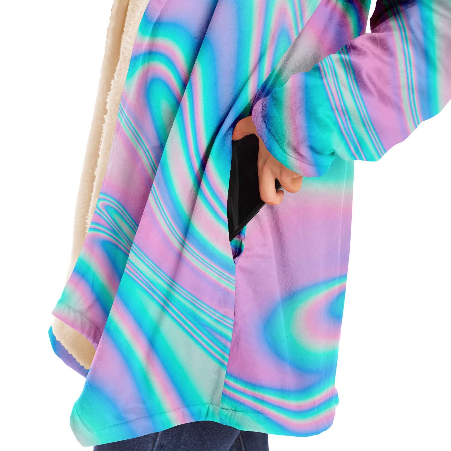 Pastel Holographic Iridescent Rave Cloak