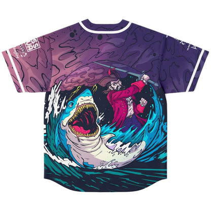 Purple Mauve Crashing Ocean Rave Baseball Jersey