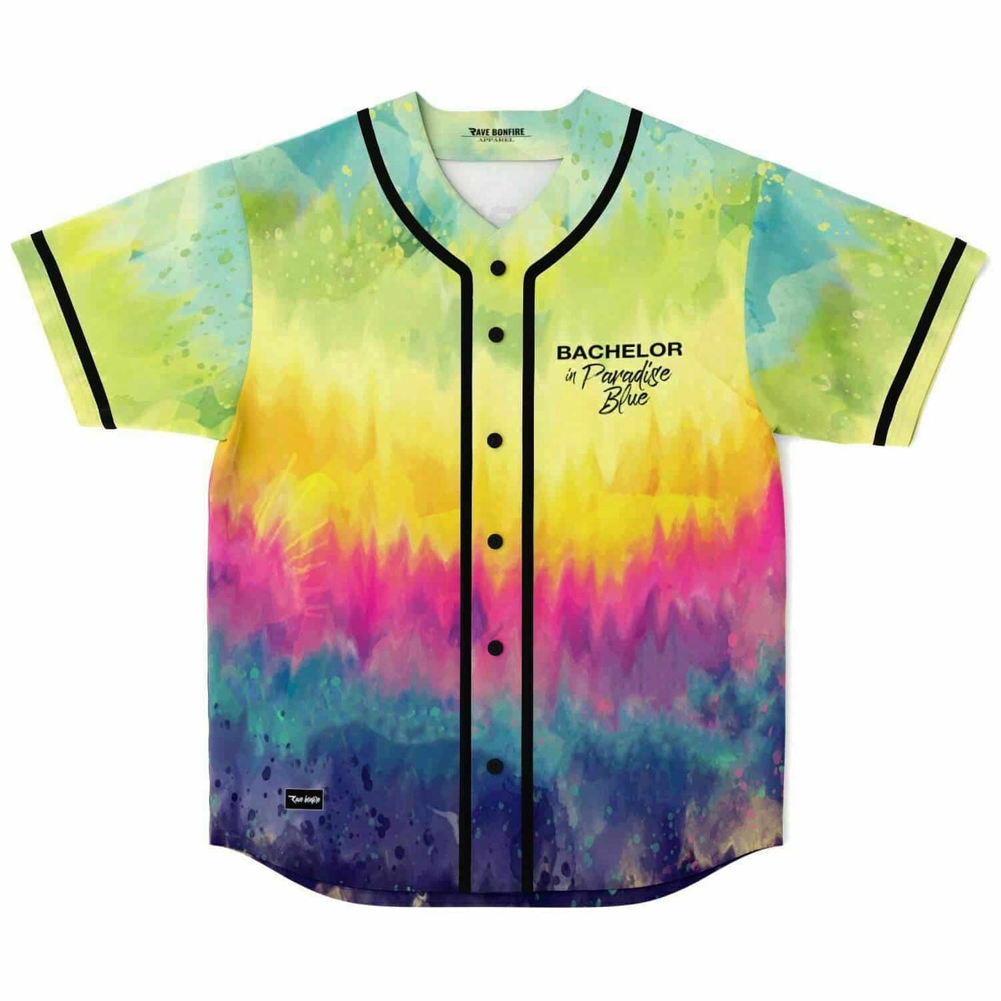 Watercolor Rainbow Tie Dye Rave Baseball Jersey