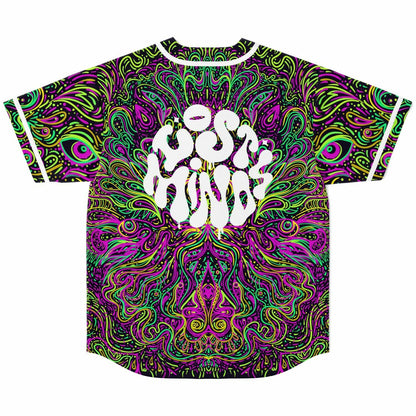 Black Dense Symmetrical Rave Baseball Jersey