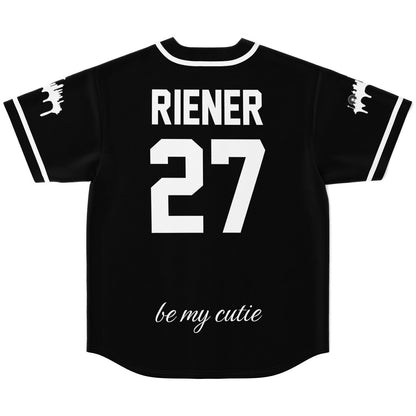 Black Minimal Team Rave Baseball Jersey