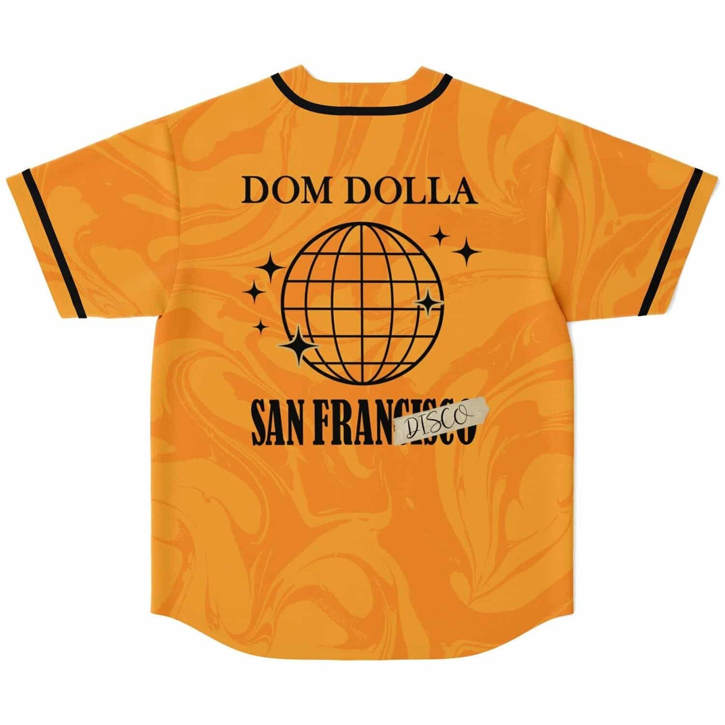 Dom Dolla Orange Marbled Swirl Rave Baseball Jersey