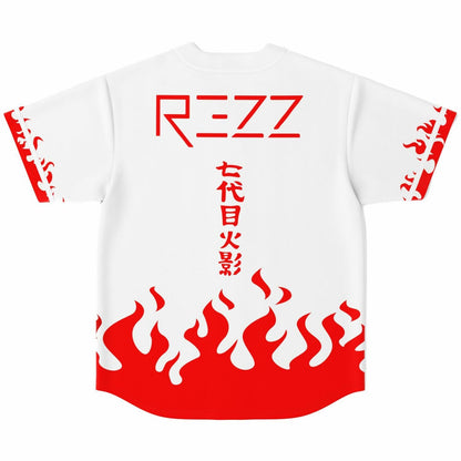 REZZ White Red Flame Rave Baseball Jersey