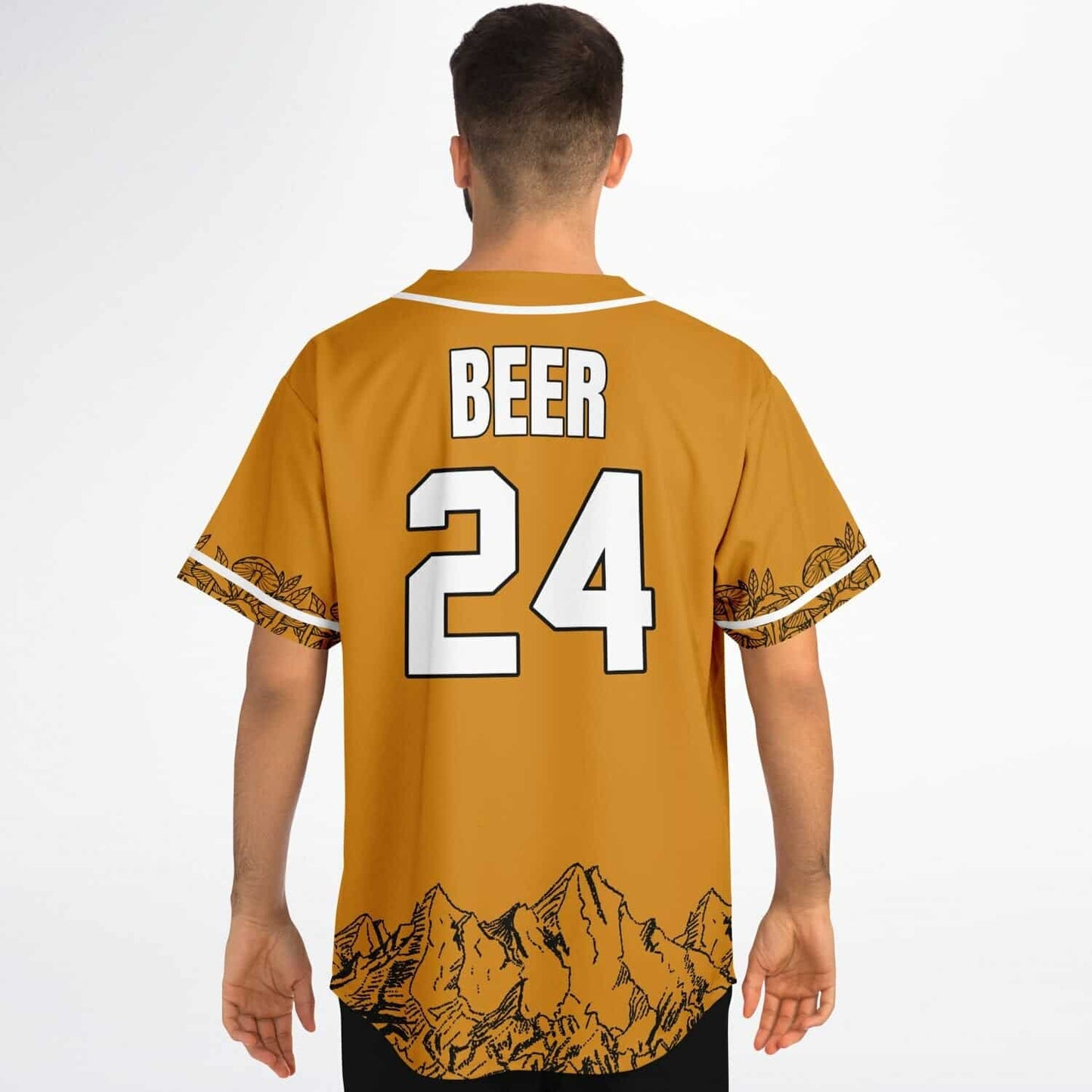 Burnt Orange Black Uchiha Rave Baseball Jersey