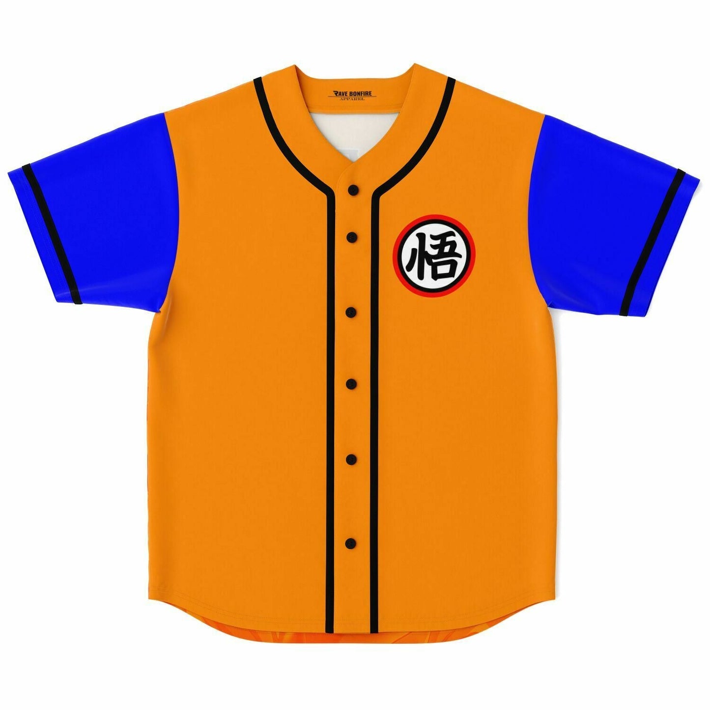 Bright Orange Dragon Ball Rave Baseball Jersey