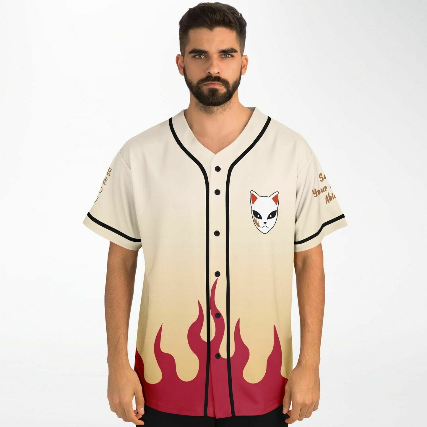 Cream White Fox Rave Baseball Jersey
