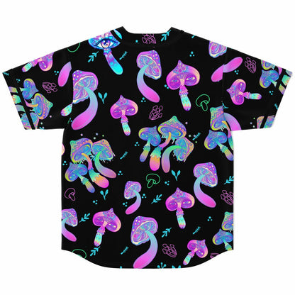 MitiS Black Psychedelic Glowing Rave Baseball Jersey
